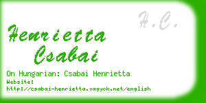 henrietta csabai business card